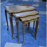 A Nest of Three Modern Walnut Tables, 64cms Wide