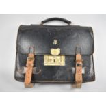 A Vintage Leather Governmental Briefcase, Stamped with Crown and ER Motif