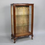 A Mid 20th Century Glazed Two Shelf Display Cabinet in Walnut, 61cms Wide