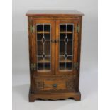 An Old Charm Media Cabinet with Leaded Glazed Doors to Glazed Top Section and Base Drawer, 59cms