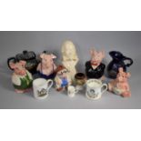 A Collection of Various Ceramics to include Wade Natwest Pigs, Tetley Money Box, Commemorative China