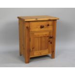 A Single Pine Bedside Cabinet with Top Drawer, 50cm Wide