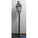 A Reproduction Metal Garden Lamp in the Form of a Victorian Street Lamp, In Need of Attention,