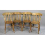 A Set of Four Modern Pine Kitchen Dining Chairs