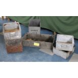 A Collection of Seven Galvanised Metal Square and Rectangular Tins