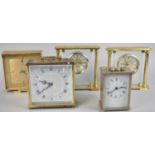 A Collection of Five Mid 20th Century Brass Framed Mantel Clocks to include Acttim, Atlantic Etc