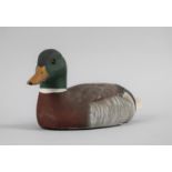 A Modern American Painted and Carved Decoy Duck, 26cms Long