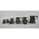 A Collection of Seven Various William IV and Victorian Pewter Graduated Measures together with a