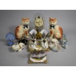 A Collection of Sundries and Ceramics to include a Pair of Continental Seated Cats, Ladies Suit