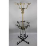 A Tall Metal Painted Wrought Iron Two Tier Garden Plant Stand, 160cms Tall