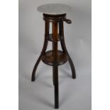 An Edwardian Oak Sculptor's Modelling Table or Stand, Marked Winsor & Newton, Tripod Form with Revo