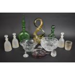 A Collection of Various Glassware to include Large Continental Basket with Elongated and Twisted