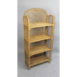 A Rattan Style Four Shelf Galleried Open Bookcase, 58cm wide