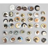 A Large Collection of 19th/20th Various Enamelled Discs or Button Tops? Decorated with Dogs, the