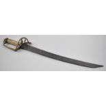 A Cut Down Grenadier Spadroon with Curved Blade and Bone and Brass Handled Guard, now Only 56cm long