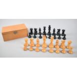 A Contemporary Staunton style weighted chess set, the King's 8.5cm high.