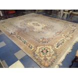A Large Chinese Woollen Kayam Carpet With Floral Deep Pile Pattern 4.6m X 3.7m