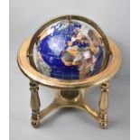 A Modern Semi Precious Style Mineral Table Globe, 24cm Diameter