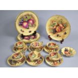 A Collection of Aynsley Orchard Gold China to Comprise Six Cups, Saucers, Dish and Five Plate