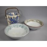 Two 19th Century Copeland Transfer Printed Wash Bowls Together with a Late 19th/Early 20th Century