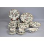 A Johnson Brothers Indian Tree Service to Comprise Dinner Plates, Tureens, Platter, Cups, Saucers