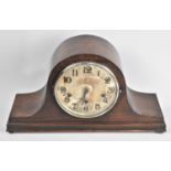 A Mid 20th Century Oak Cased Westminster Chime Napoleon Hat Mantle Clock, 40cm wide