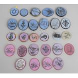 A Collection of 19th/20th Various Circular and Oval Decorated Discs and Button Tops