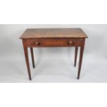 A Late 19th/Early 20th Century Oak Side Table with Single Drawer and Tapering Supports, 84cm wide