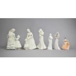 Three Royal Worcester Figures, 'The Wedding Day', 'First Kiss' and 'Mothering Sunday', Together with
