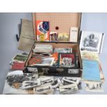 A Vintage Case Containing Various Printed Ephemera to Include Postcards, Souvenir Cards, Booklets,