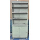 A Green Painted Shabby Chic Kitchen Dresser, 76cm wide