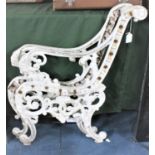 A Pair of White Painted Cast Iron Garden Bench Ends