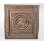 A French Carved Oak Panel, 53cm square