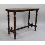 A Late Victorian/Edwardian Rectangular Mahogany Occasional Table on Turned Supports and with