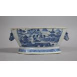 A Small 18th/19th Century Blue and White Chinese Porcelain Tureen Decorated with River Village