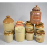A Collection of Various Glazed and other Stoneware Jars, Pots etc