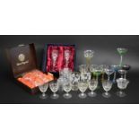 A Collection of Various Glassware to Comprise Two Boxed Sets, Coloured Sherry Glasses etc