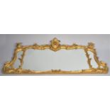 A Large and Ornate Gilt Framed Over Mantle Mirror, 150cm wide