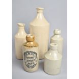 A Collection of Five Stoneware Bottles, Tallest 28cm
