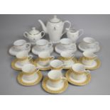 A Cream and Gilt Coffee Set Together with a QEII Commemorative Tea Set to Comprise Four Cups,