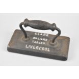 A Late Victorian/Edwardian Cast Iron Billiard Table Iron by Clare of Liverpool, 26cm Long