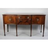 A Reproduction Serpentine Front Georgian Style Mahogany Sideboard with String Inlay and