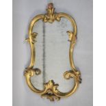 A 19th Century Ornate Gilt Wooden and Plaster Framed Mirror of Scrolled Form, Some Condition