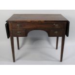 A 19th Century Mahogany Drop Leaf Side Table with Long Drawer Over Two Small Drawers Either Side