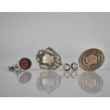 Three Victorian and Later Silver and White Metal Items to include Carnelian Fob with Fluted