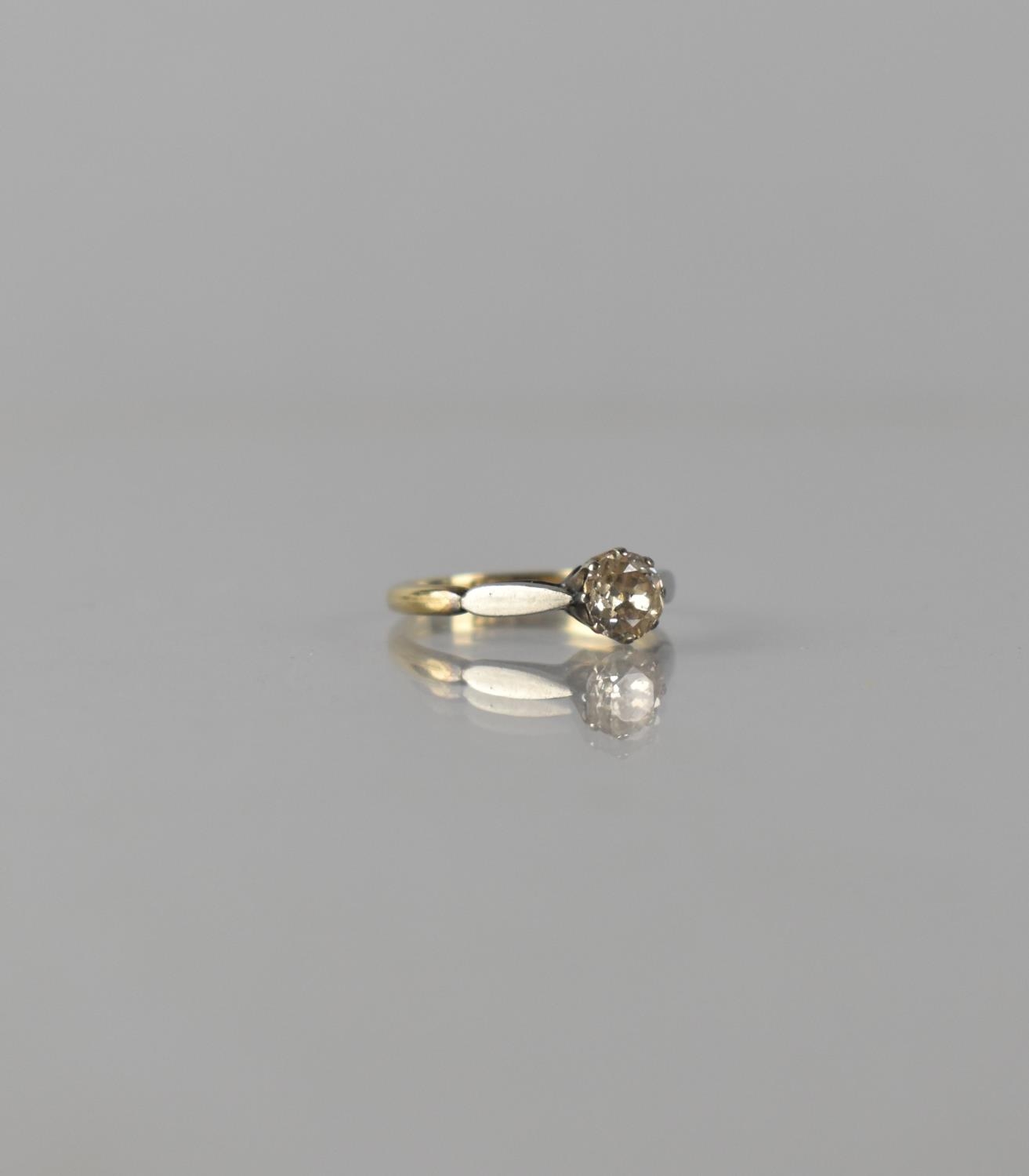 A Diamond Solitaire Ring, Round Brilliant Cut Stone Measuring Approx 0.50ct in Raised Eight Claw - Bild 2 aus 4