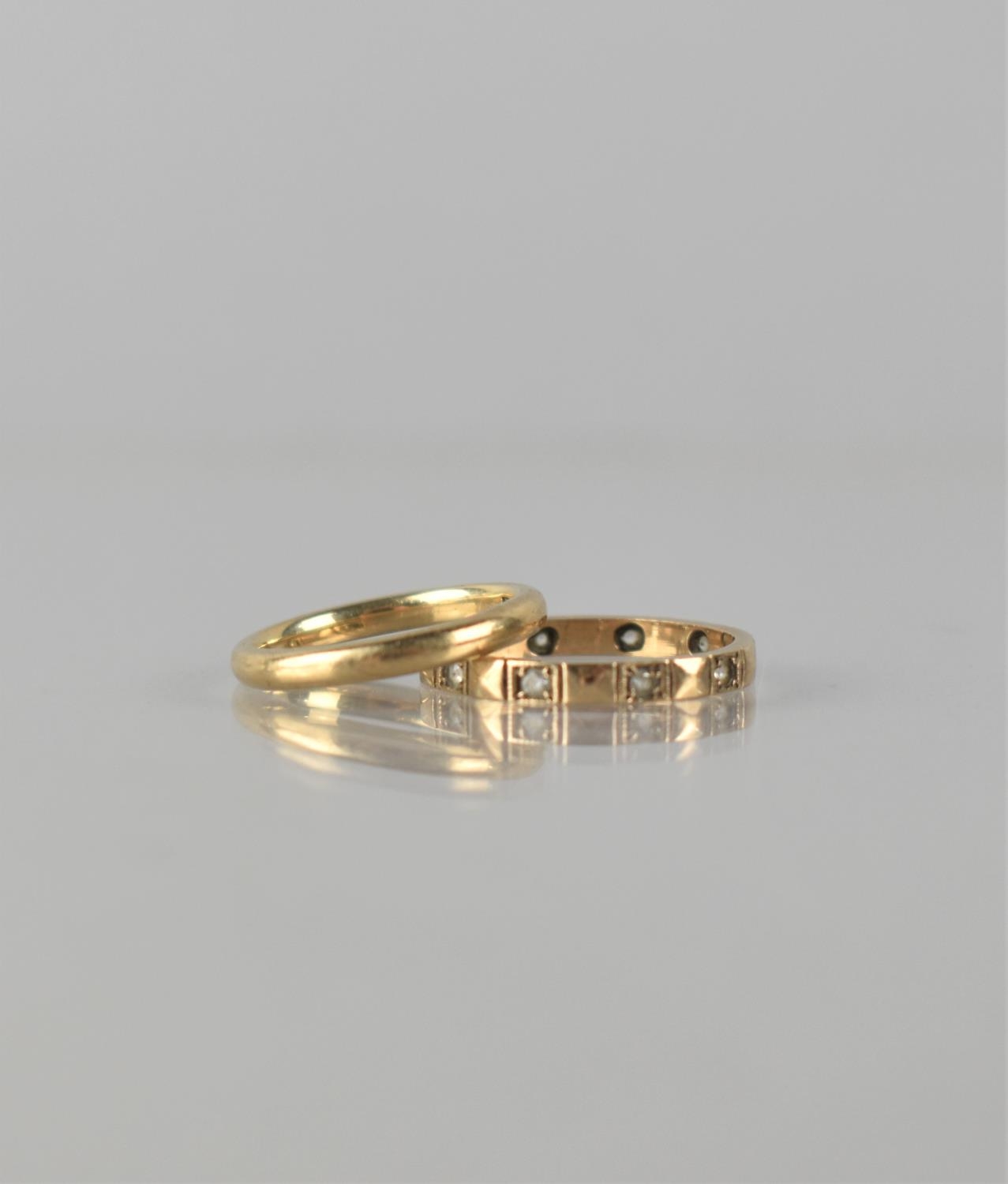 A 9ct Gold Wedding Band, Court Shape, Birmingham Hallmark and Makers Mark S&Co Size J.5, together - Bild 2 aus 2