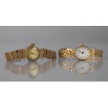 Two Vintage 9ct Gold Ladies Watches having 9ct Gold Straps, Rotary Example with Gold Coloured Oval