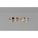 A Diamond and Sapphire 9ct Gold Mounted Ladies Dress Ring, Central Oval Cut Sapphire Measuring