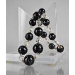 A Victorian Banded Agate and 14ct Gold Necklace, Comprising 16 Spherical Graduated Beads (